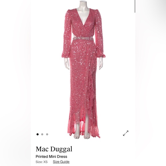 Pink cut-out Mac Duggal sequin gown. Size XS - Picture 1 of 6